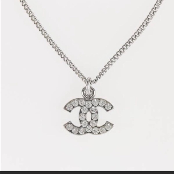 CHANEL Jewelry - Chanel Crystal Rhinestone Logo Necklace